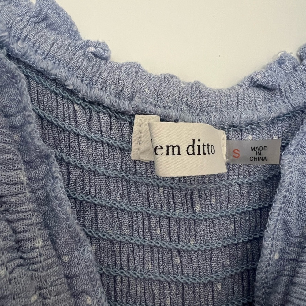 Smocked Tie-Shoulder Maxi Dress in Periwinkle - Picture 3 of 4